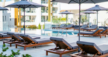 Three bedroom luxury penthouse on fifth floor in Tombs of the Kings area, Paphos