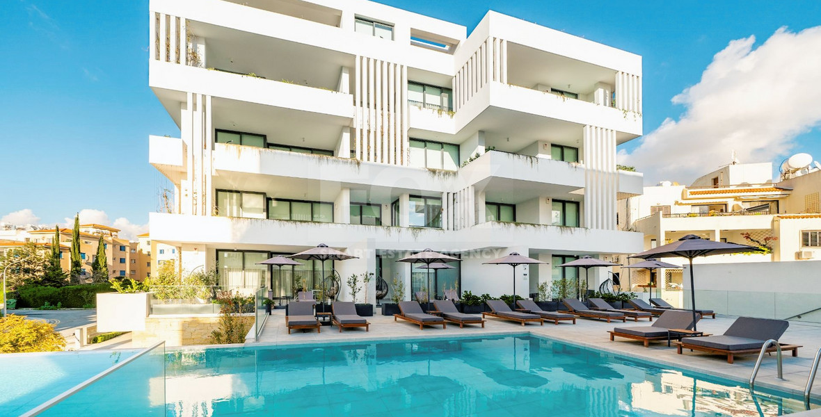 Three bedroom luxury penthouse on fifth floor in Tombs of the Kings area, Paphos