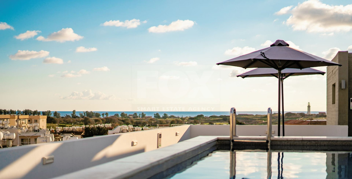 Three bedroom luxury penthouse on fifth floor in Tombs of the Kings area, Paphos