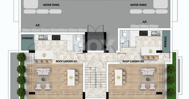 Brand new-Modern Design Top Floor Two Bedroom Apartment With Roof Garden