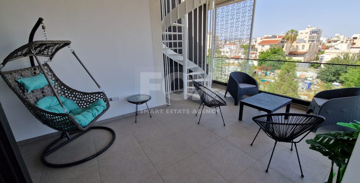 Luxurious fully furnished two-bedroom penthouse to rent in Petrou & Pavlou