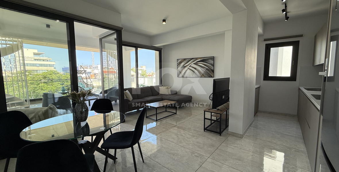 Luxurious fully furnished two-bedroom penthouse to rent in Petrou & Pavlou