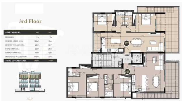 Top floor three + bedroom apartment with Roof Garden for sale in Columbia, Limassol