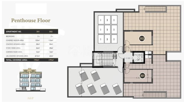 Top floor three + bedroom apartment with Roof Garden for sale in Columbia, Limassol