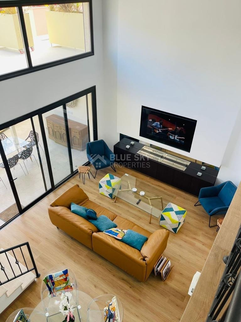 Furnished modern 5 bedroom villa with private roof terrace pool offering panoramic sea views.