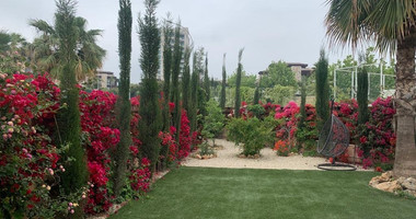 Furnished modern 5 bedroom villa with private roof terrace pool offering panoramic sea views.