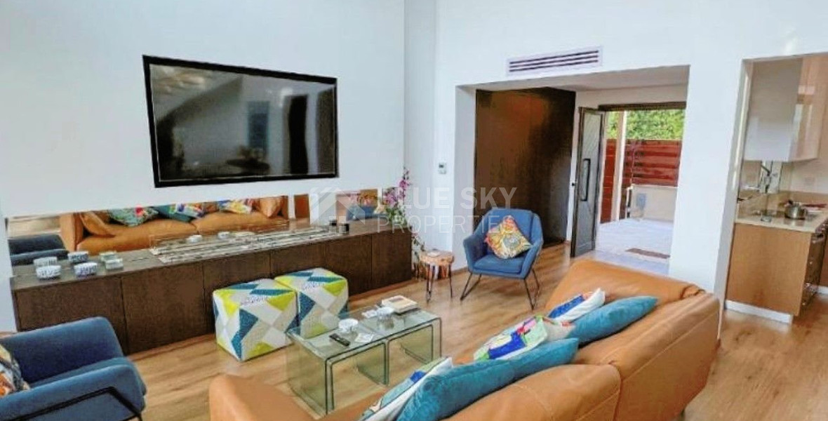 Furnished modern 5 bedroom villa with private roof terrace pool offering panoramic sea views.