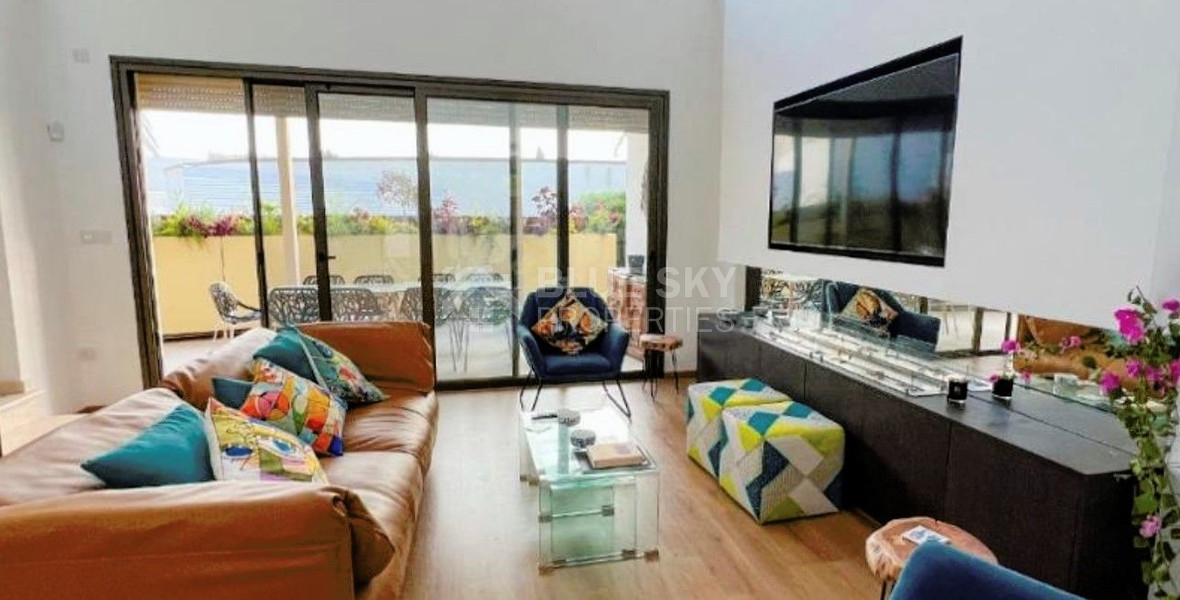 Furnished modern 5 bedroom villa with private roof terrace pool offering panoramic sea views.