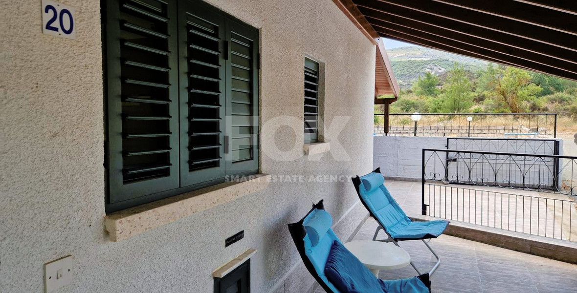 Beautiful three-bedroom house with big garden and common swimming pool in Mandria, Limassol
