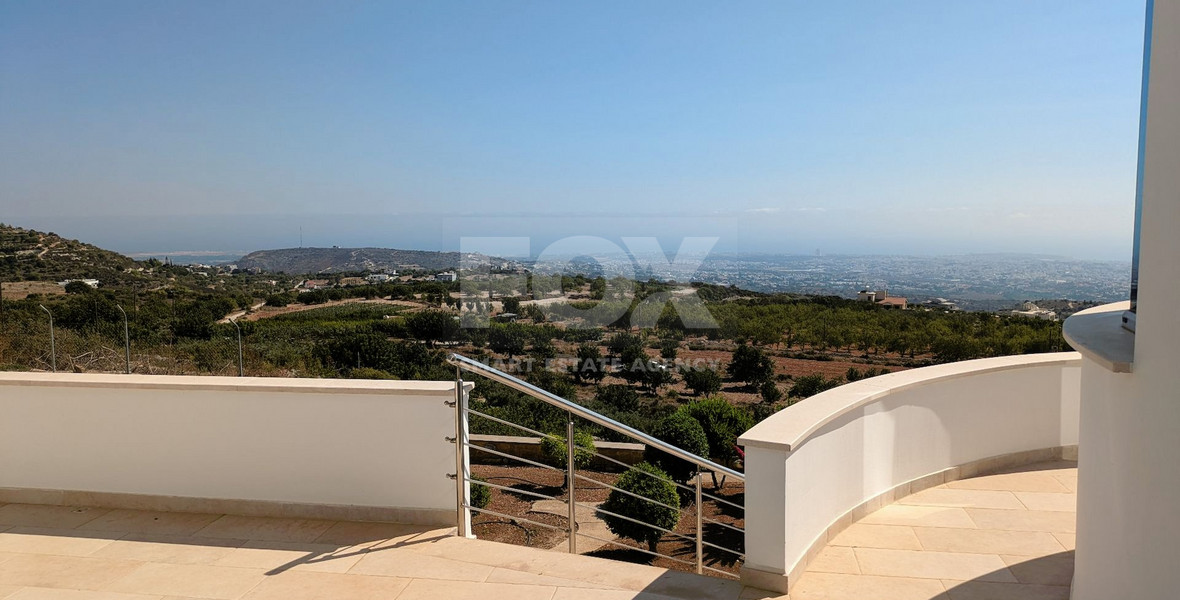 Detached Villa 4 bedroom + office, 4 bathrooms with 1 guest toilets panoramic sea views located at Mesa Chorio, Paphos.