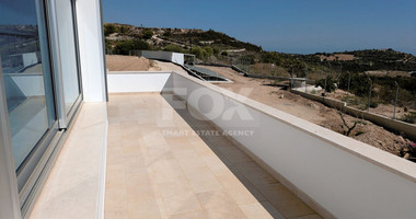 Detached Villa 4 bedroom + office, 4 bathrooms with 1 guest toilets panoramic sea views located at Mesa Chorio, Paphos.