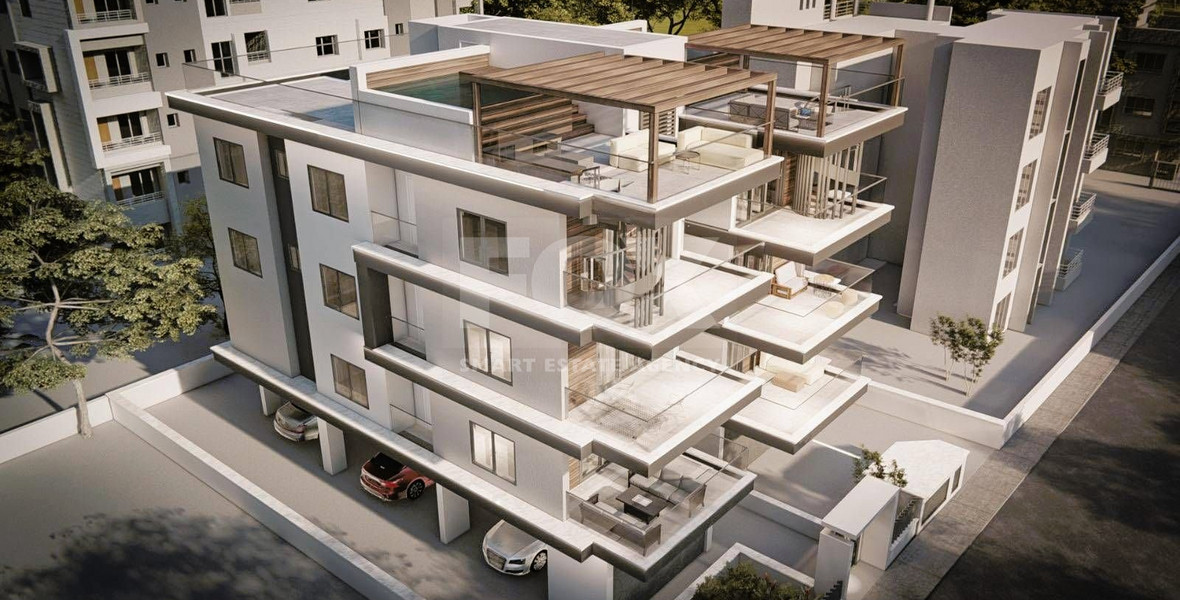 Brand New-Under Construction, Modern Design Two Bedroom Top Floor Apartment With Roof Garden And Pool in Ypsonas Area