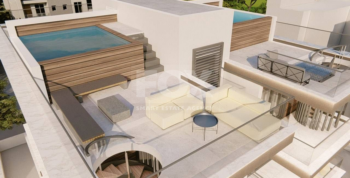 Brand New-Under Construction, Modern Design Two Bedroom Top Floor Apartment With Roof Garden And Pool in Ypsonas Area