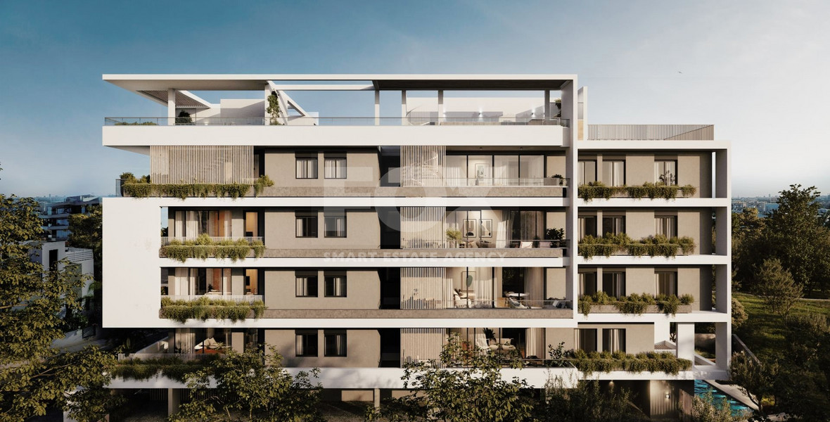 Top floor Two bedroom apartment with roof garden for sale in Agios Athanasios, Limassol