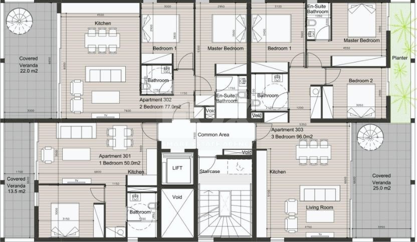 Top Floor Three bedroom apartment with roof garden for sale in Agios Nikolaos, Limassol