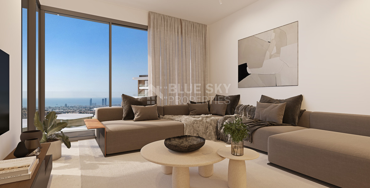 One bedroom apartment for sale with Sea and City View in Germasogeia, Limassol