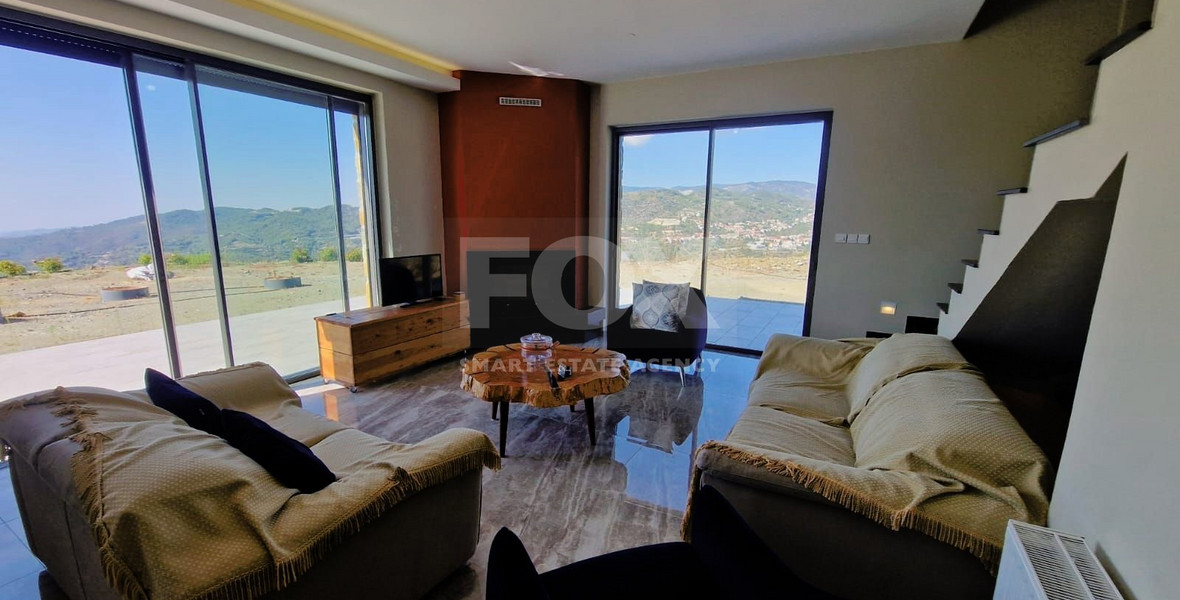 Exquisite Three-Bedroom Detached-House with for sale in Chandria Village, Limassol: Panoramic Views & Private Location