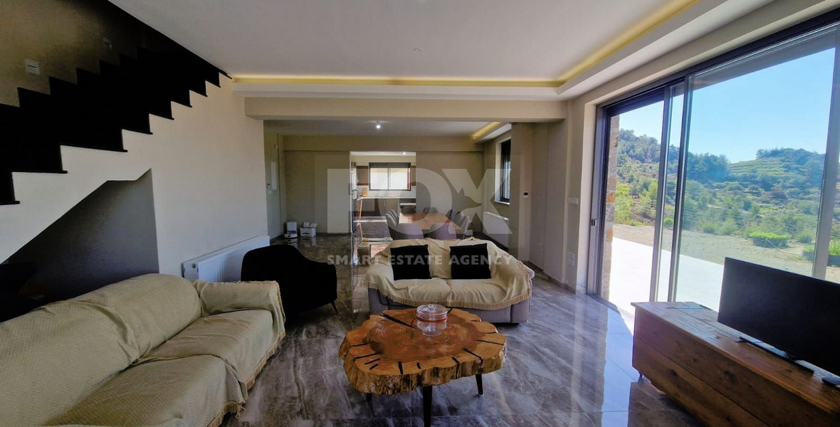 Exquisite Three-Bedroom Detached-House with for sale in Chandria Village, Limassol: Panoramic Views & Private Location