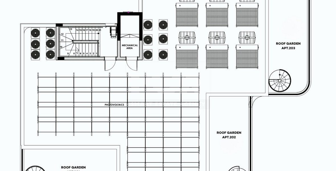 Top floor two bedroom apartment with roof garden for sale in Germasogeia, Limassol