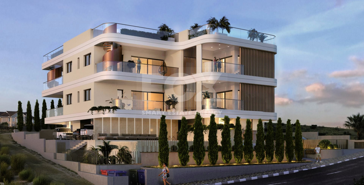 Top floor three bedroom apartment with roof garden for sale in Germasogeia, Limassol