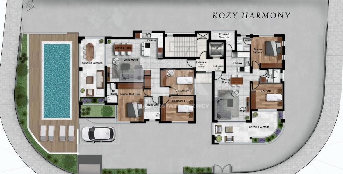 Brand New-Luxurious Three Bedroom Apartment In A Complex With Common Pool And Gym