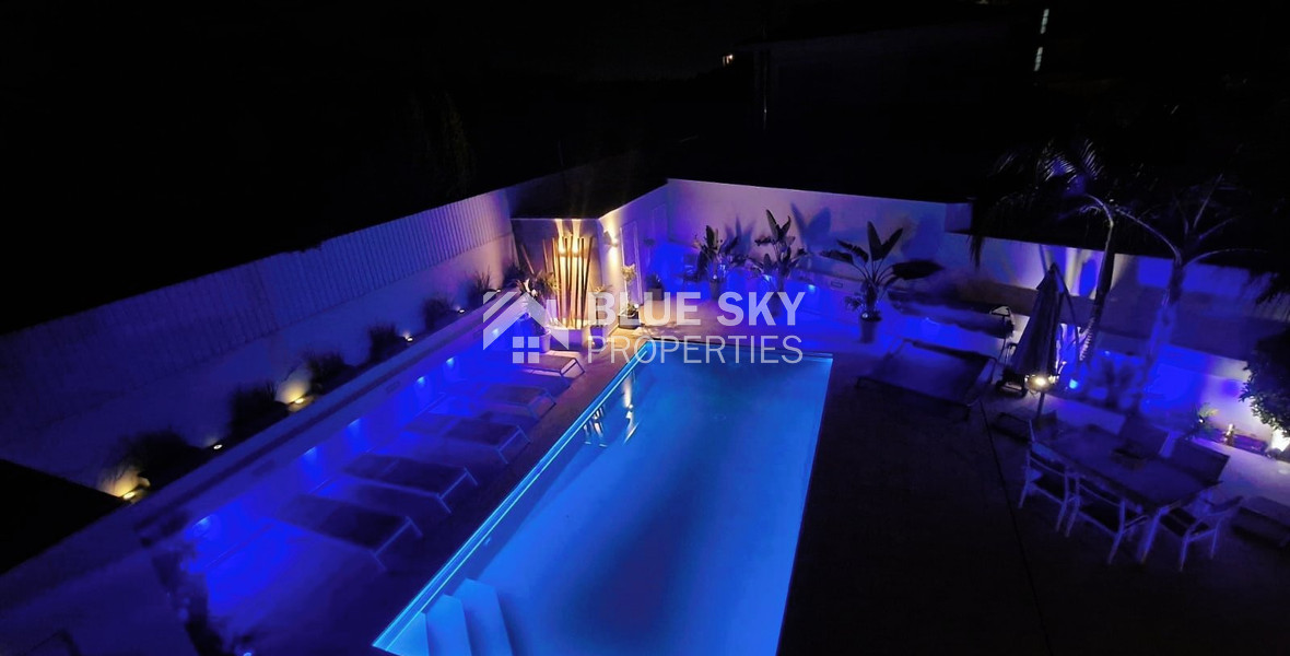 Luxurious five bedroom detached house with garden and swimming pool for sale in Agios athanasios