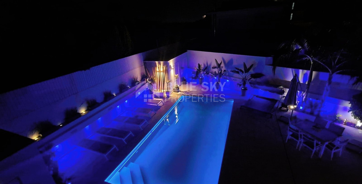 Luxurious five bedroom detached house with garden and swimming pool for sale in Agios athanasios