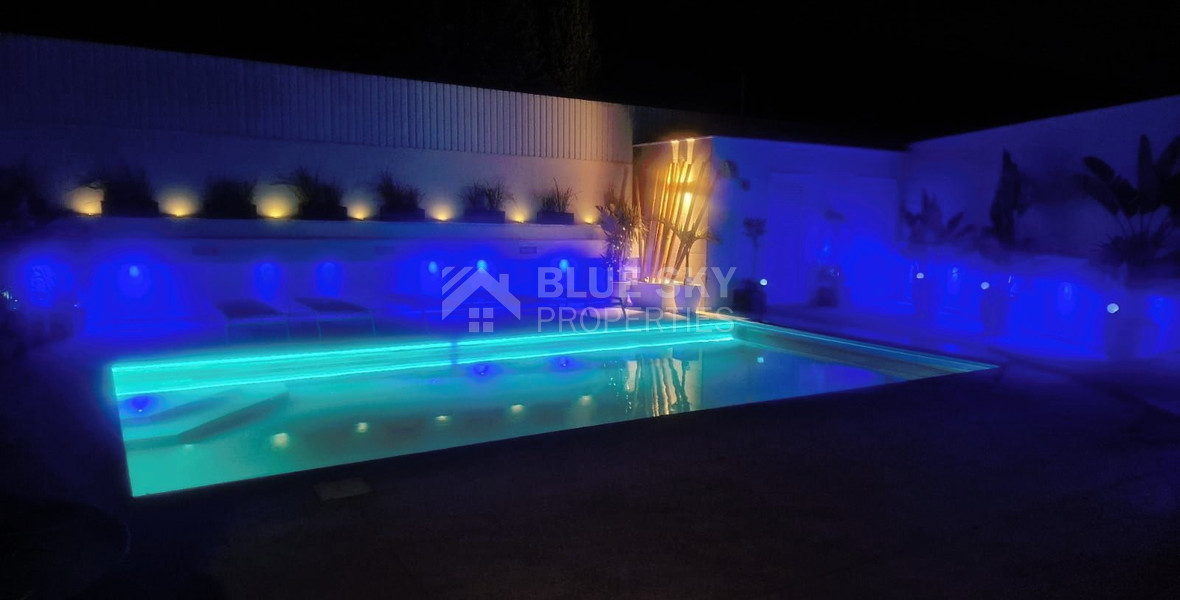 Luxurious five bedroom detached house with garden and swimming pool for sale in Agios athanasios