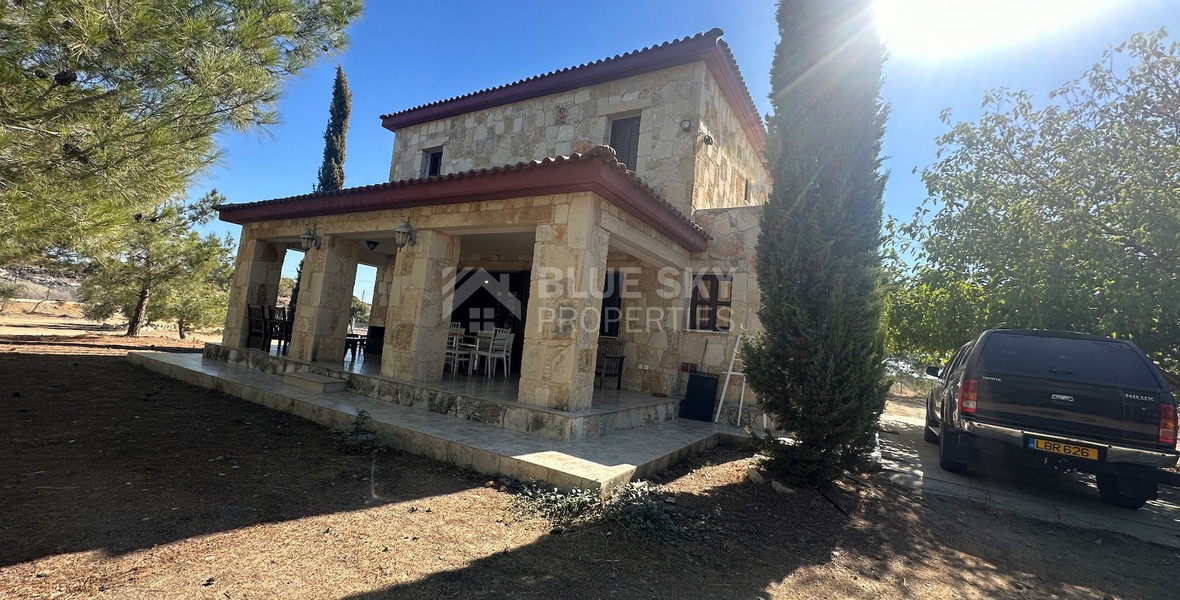 Exquisite  5 bedroom stone villa with 2 bedroom guest house  privately secluded and gated  on 13,118 sqm land in Moni.