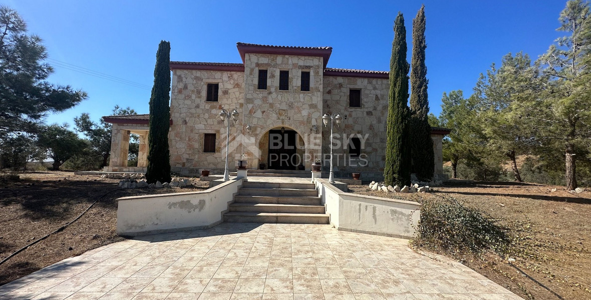 Exquisite  5 bedroom stone villa with 2 bedroom guest house  privately secluded and gated  on 13,118 sqm land in Moni.