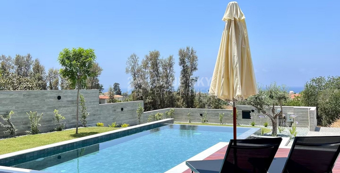 Three bedroom luxury villa with sea view in lower Chloraka community, in Paphos