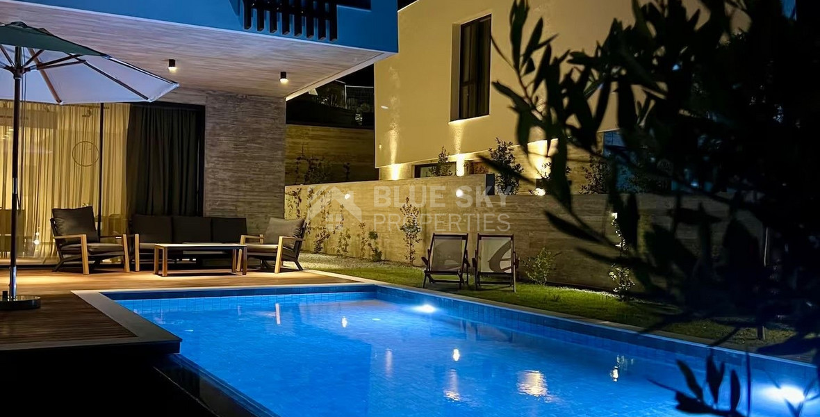 Three bedroom luxury villa with sea view in lower Chloraka community, in Paphos