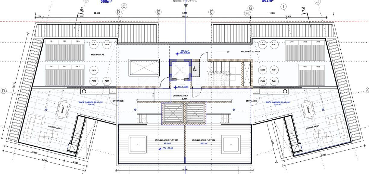 Top floor 3 bedroom apartment with roof garden for sale in Germasogeia, Limassol