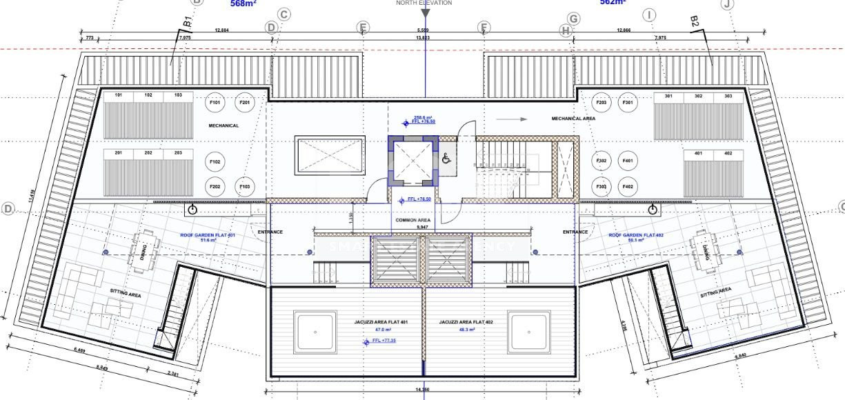 Top floor 3 bedroom apartment with roof garden for sale in Germasogeia, Limassol