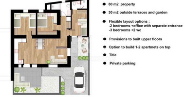 Three bedroom semi-detached in Paphos center