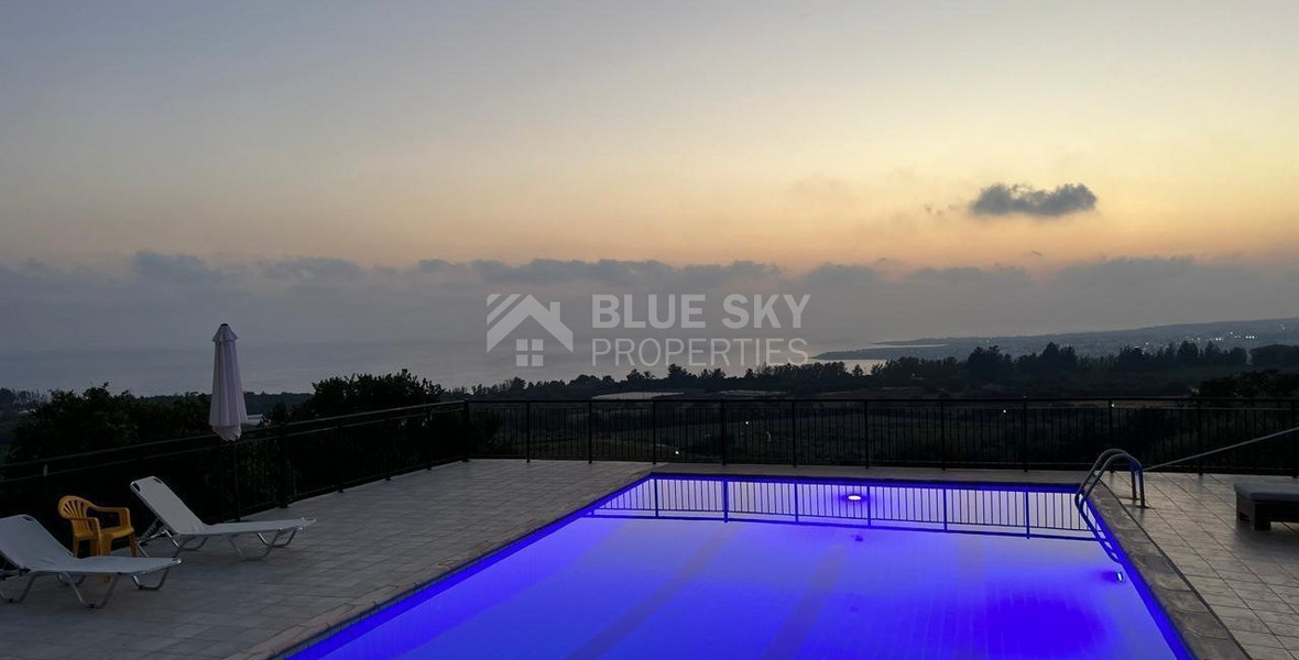 Secluded and Stunning  Detached Villa with Panoramic Sea View in Kissonerga