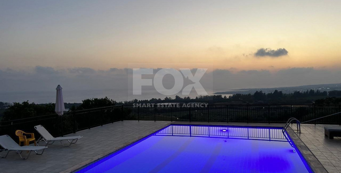 Secluded and Stunning  Detached Villa with Panoramic Sea View in Kissonerga