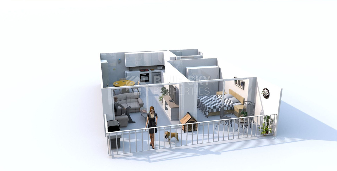 Sea View one bedroom apartment for sale in Parekklisia, Limassol