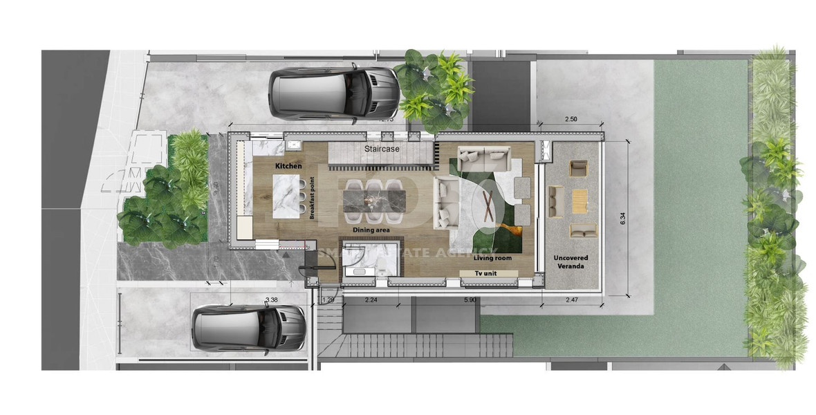 Spacious 3 Bedroom House with Swimming Pool and Sea View in Agios Tychon