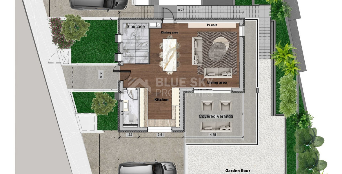Spacious 3 Bedroom House with Swimming Pool and Sea View in Agios Tychon