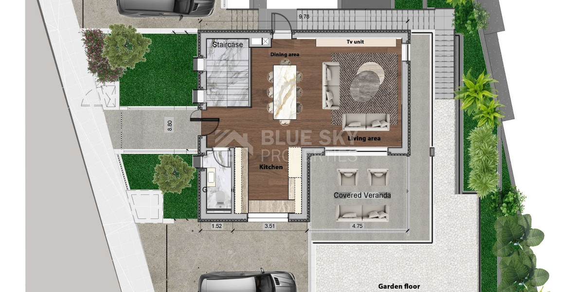 Spacious 3 Bedroom House with Swimming Pool and Sea View in Agios Tychon