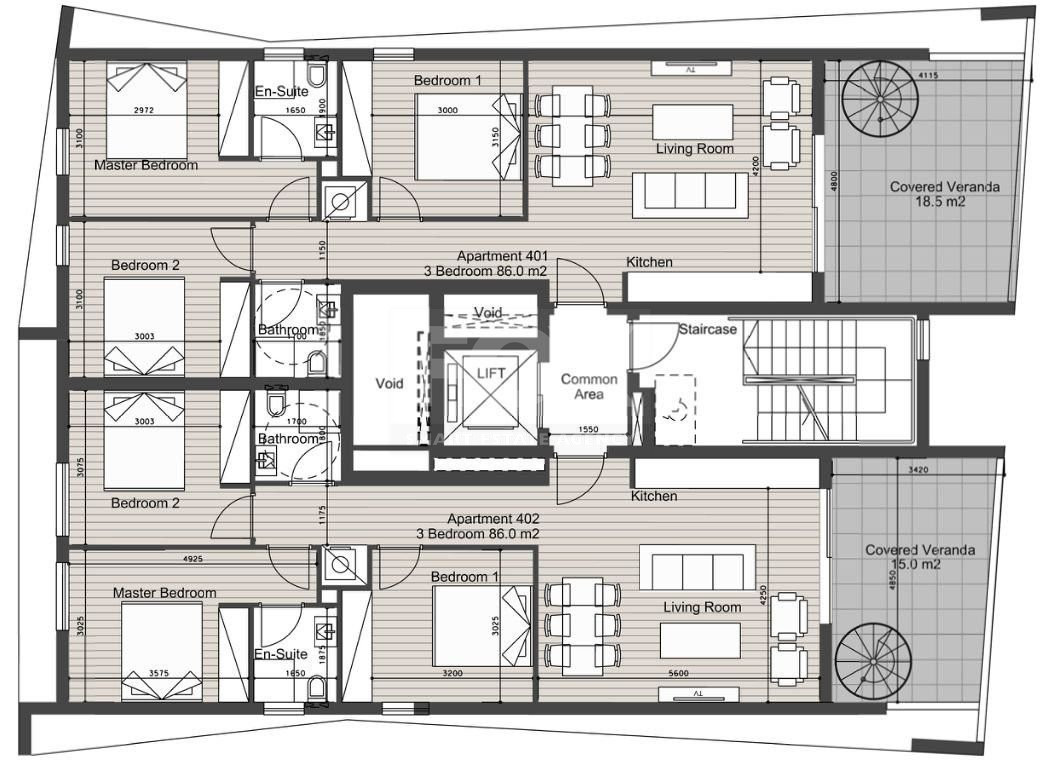 Top floor 3 bedroom apartment with Roof Garden  for sale in Agia Zoni, Limassol