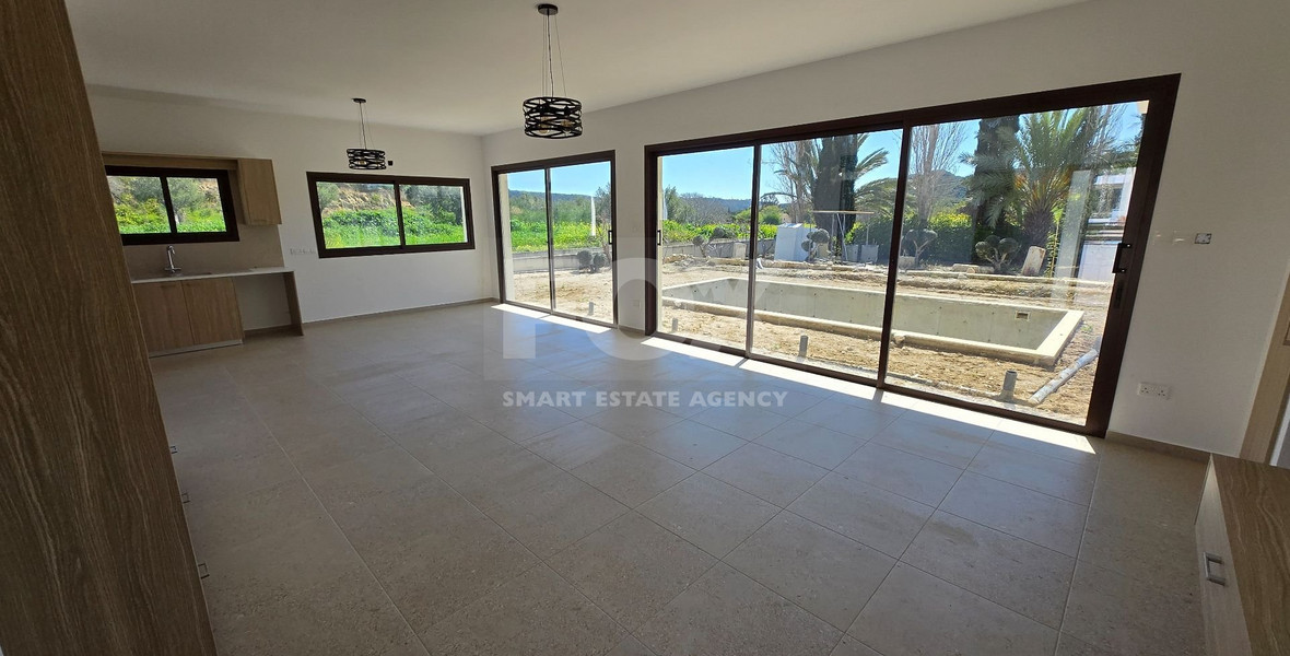 Luxury Three-Bedroom Villa for Rent in Pissouri: Brand-New in a Gated Complex with Gardens & Country Views