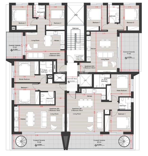 Top floor 2+1  bedroom apartment with Roof Garden for sale in Agios Nikolaos, Limassol