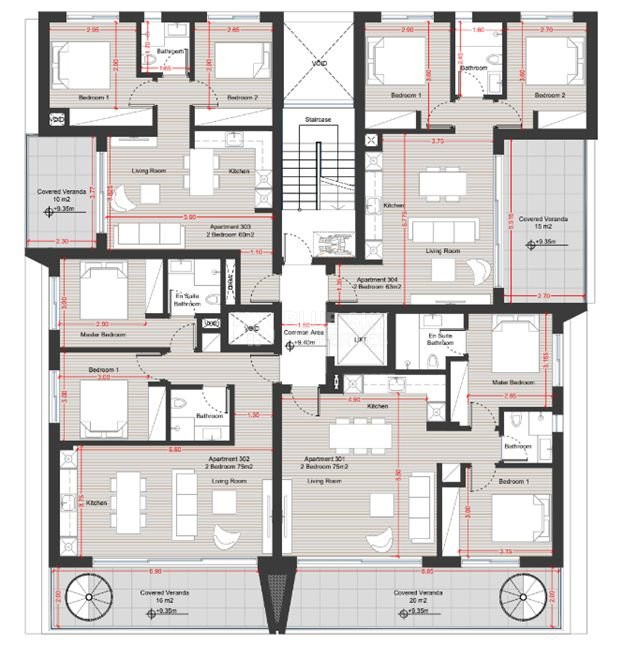 Top floor 2+1  bedroom apartment with Roof Garden for sale in Agios Nikolaos, Limassol