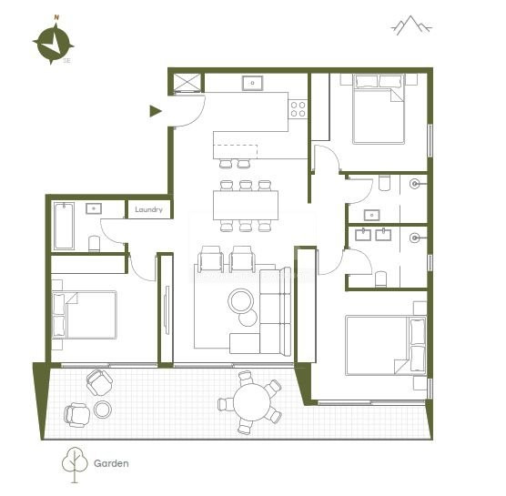Three bedroom ground floor apartment for sale in Germasogeia, Limassol
