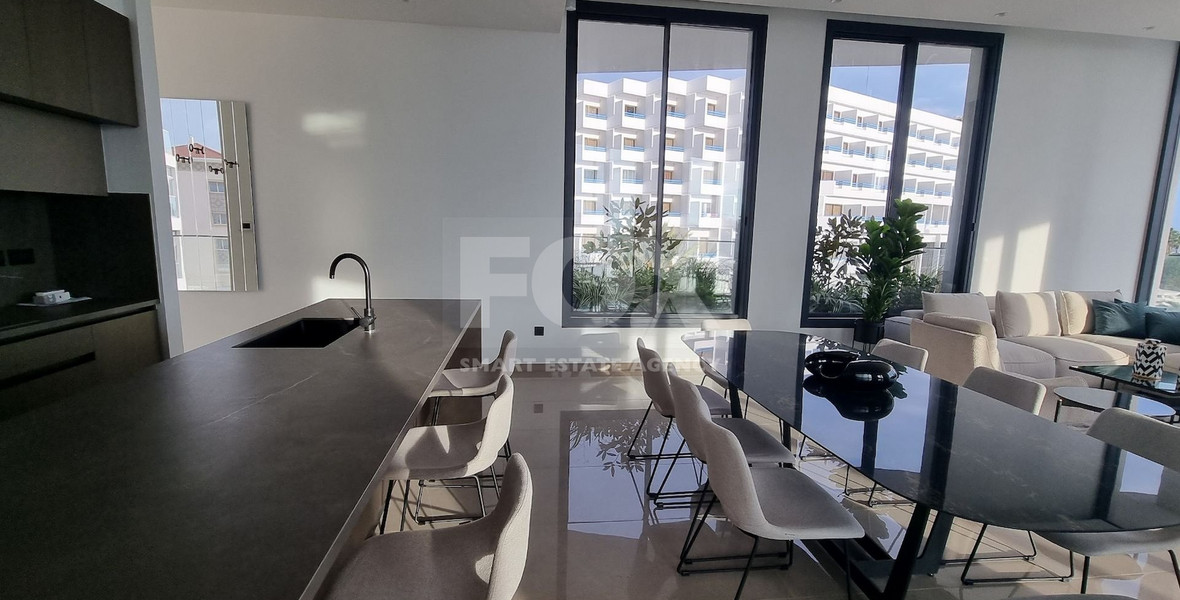 Beachfront Entire floor apartment 3 bedrooms + 1 staff room for rent in Pyrgos, Limassol