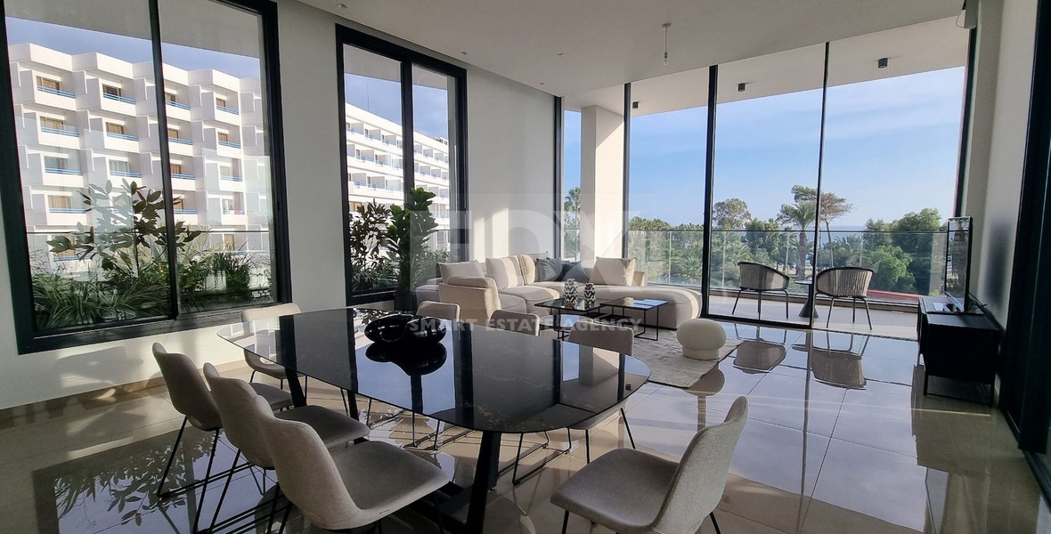 Beachfront Entire floor apartment 3 bedrooms + 1 staff room for rent in Pyrgos, Limassol