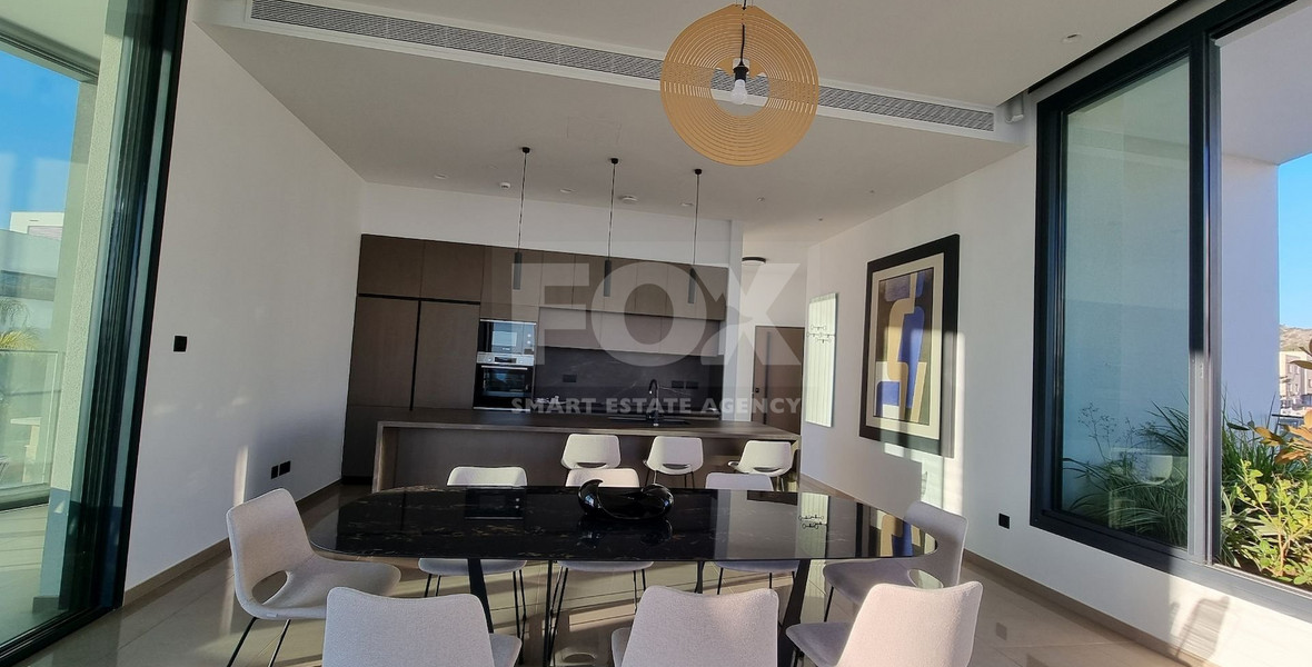 Beachfront Entire floor apartment 3 bedrooms + 1 staff room for rent in Pyrgos, Limassol