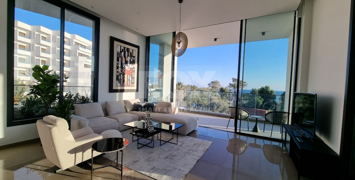 Beachfront Entire floor apartment 3 bedrooms + 1 staff room for rent in Pyrgos, Limassol